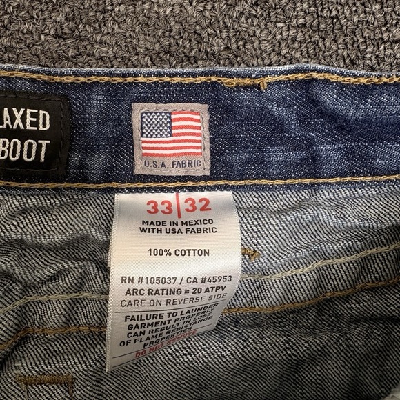 Ariat FR M4 Relaxed Boot Cut Jeans Men's 33x30 Blue Flame Resistant CAT 2 EUC - Picture 4 of 10